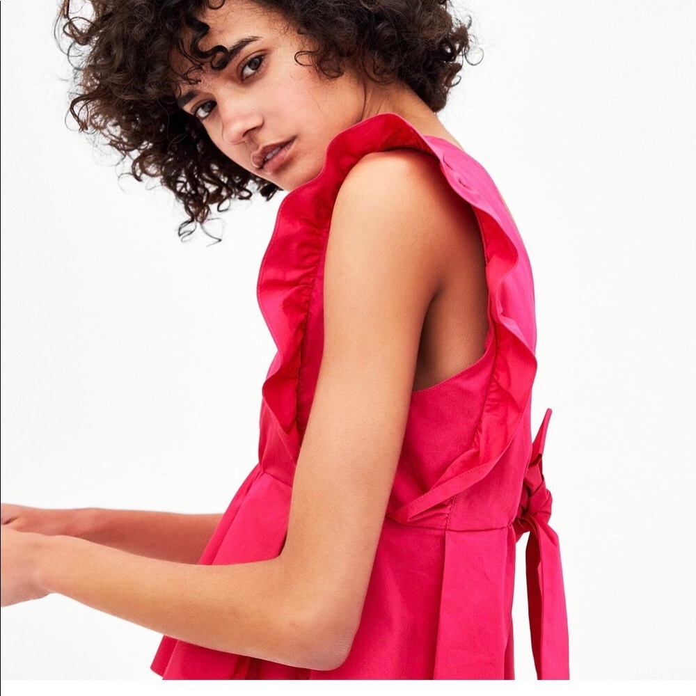 Fuchsia Tie Back Blouse - Picture 5 of 8
